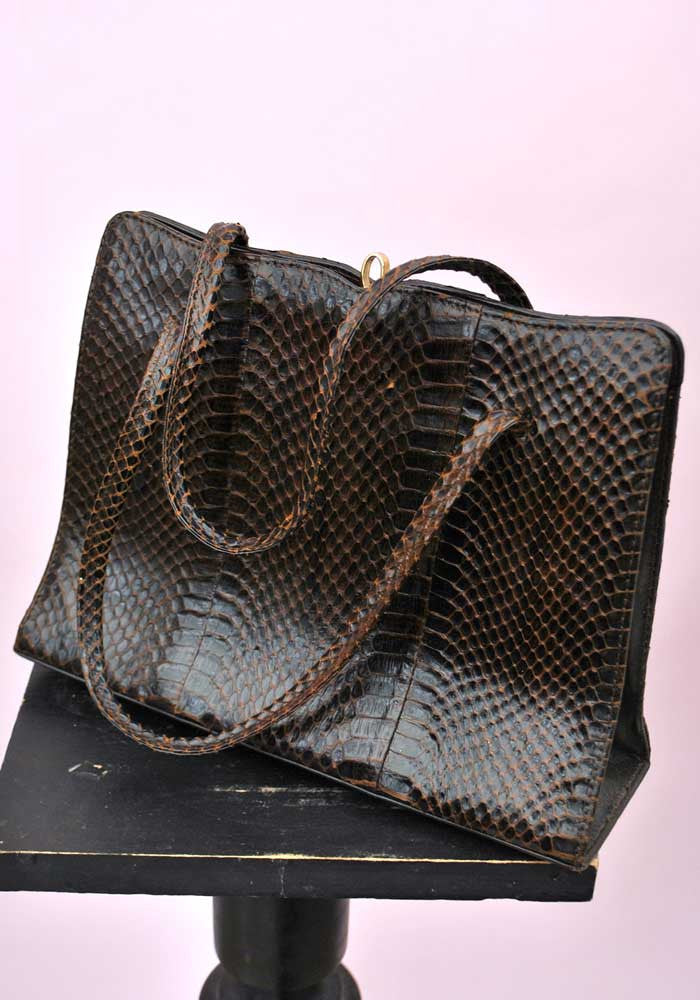 vintage simon martin snakeskin handbag