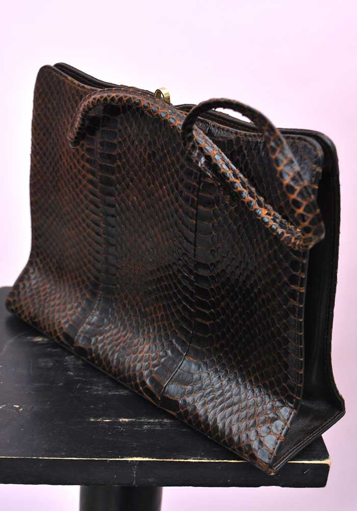 vintage python snake handbag