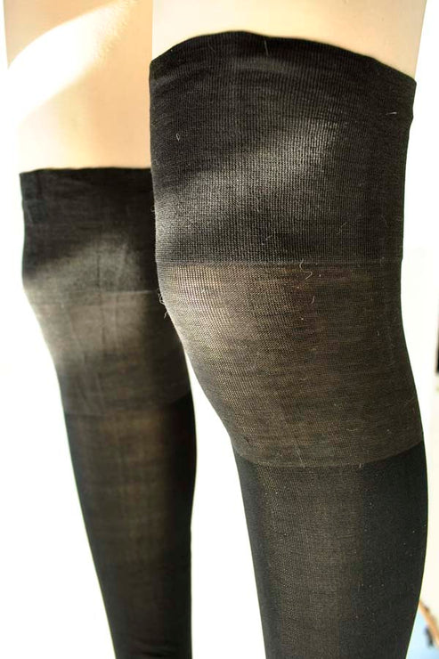 1800s Original Antique Victorian Black Silk Knit Stockings – Top Notch ...