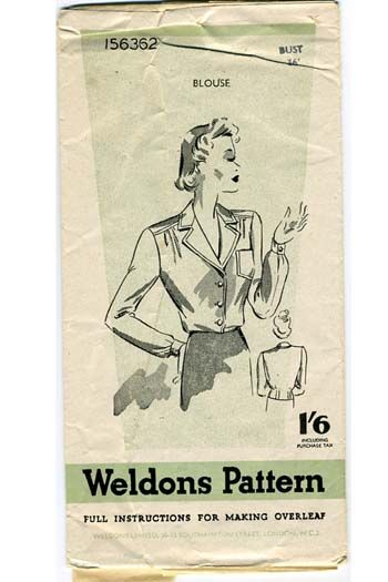 Weldons 1940s Blouse pattern 156362