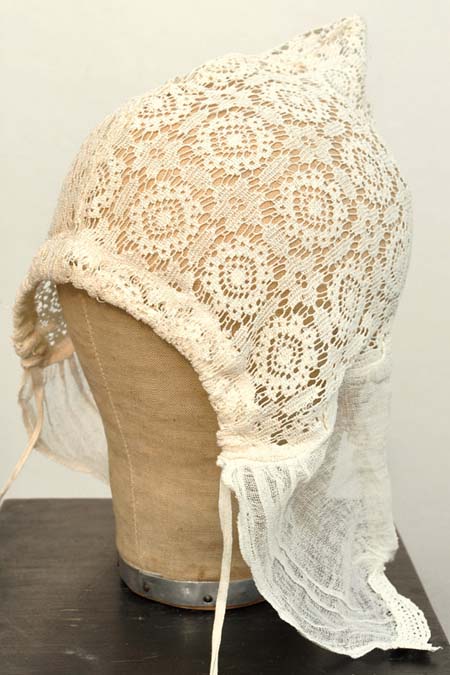 antique lace wig bonnet, night head bonnet
